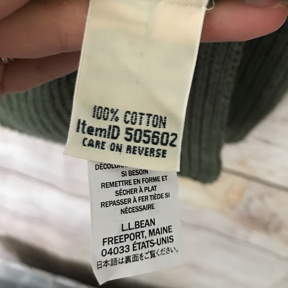 L.L. Bean Forest Green Cotton Sweater - Picture 7 of 9